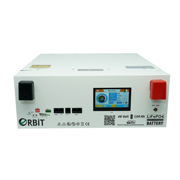 Orbit 48 V 100 Ah Lifepo4 Akü-Ekranlı-Metal Kasa